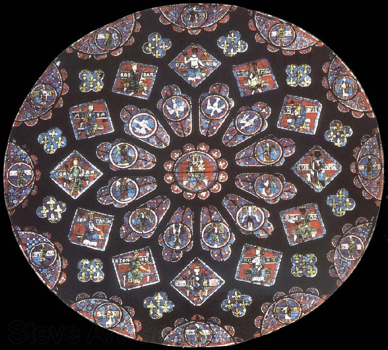 Jean Fouquet Rose window, northern transept, cathedral of Chartres, France Norge oil painting art